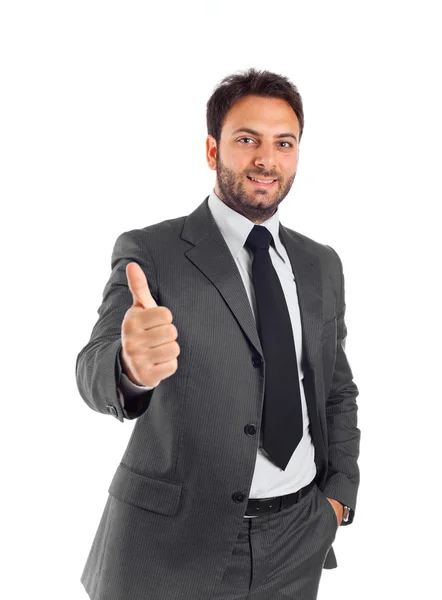 Handsome businessman OK — Stock Photo, Image