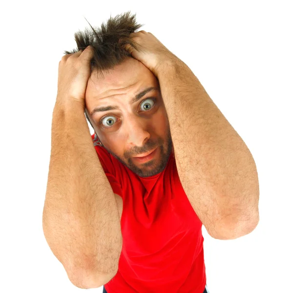 Young boy with a surprised expression — Stock Photo, Image