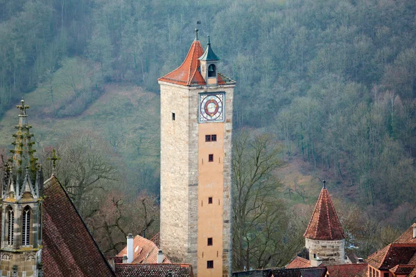 Hradní věž rothenburg ob der tauber — Stock fotografie