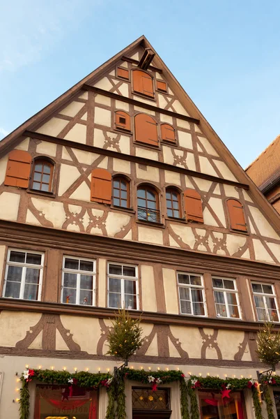 Rothenburg ob der tauber geleneksel yarı ahşap evde — Stok fotoğraf