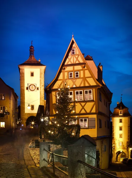 Rothenburg ob der Tauber de noche — Foto de Stock