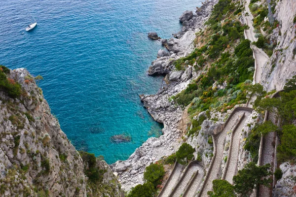 Capri, Via Krupp, Italy. — Stock Photo, Image