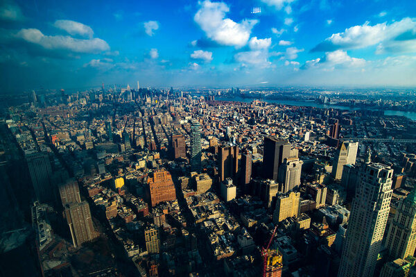 Aerial view of Manhattan from one world trade center