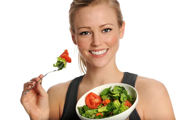 Woman Eating Salad — Stock Photo, Image