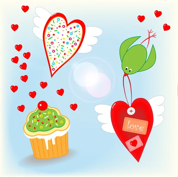 Η αγάπη είναι στον αέρα - ημέρα του Αγίου Βαλεντίνου πράγματα — Διανυσματικό Αρχείο