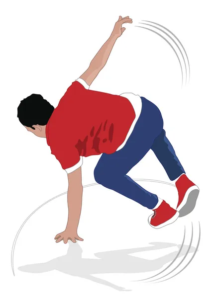 Young bboy performance — Stock Vector