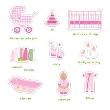 Newborn girl stickers clipart