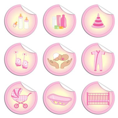 Yeni doğan kız çıkartmaları 2