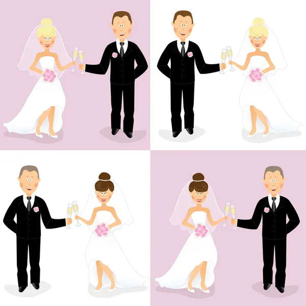 Ensemble marié et mariée 3 — Image vectorielle