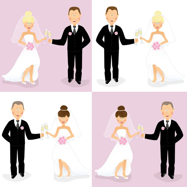 Bride and groom set 3 — Stock Vector