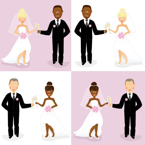 Bride and groom set 4 — Stock Vector