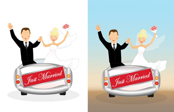 Boda coche 1 — Vector de stock