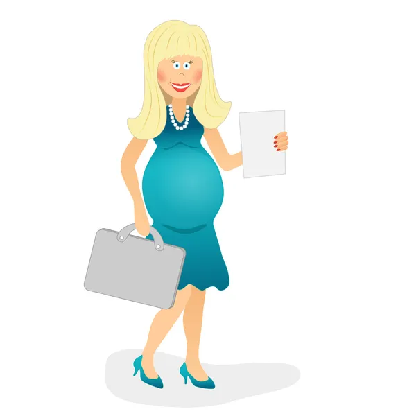 Pregnant business woman — Stock Vector