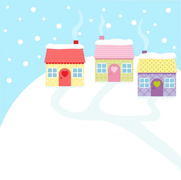Maisons d'hiver — Image vectorielle