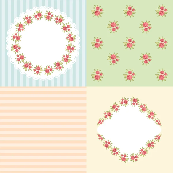 Vintage patterns and frames — Stock Vector