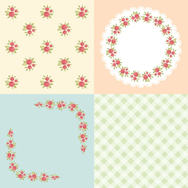 Vintage patterns and frames — Stock Vector