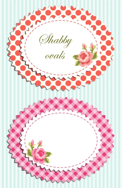 Ovalos de Shabby 4 — Vector de stock