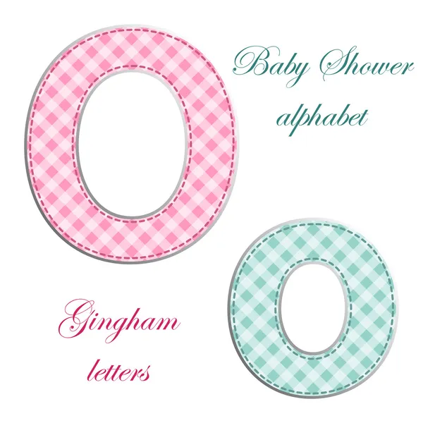 Tecido gingham applique letras — Vetor de Stock