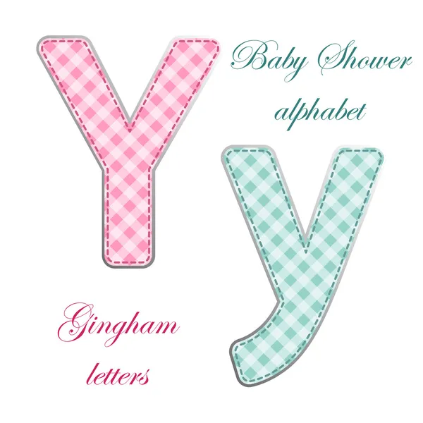 Tyg gingham applique bokstäver — Stock vektor