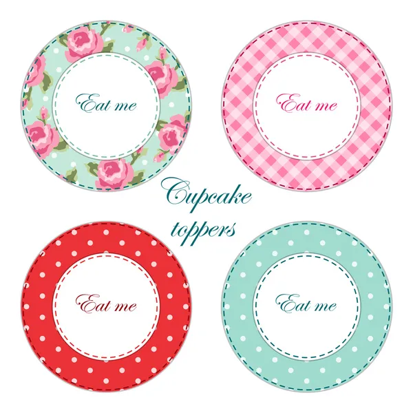 Çay etiketleri, cupcake toppers — Stok Vektör