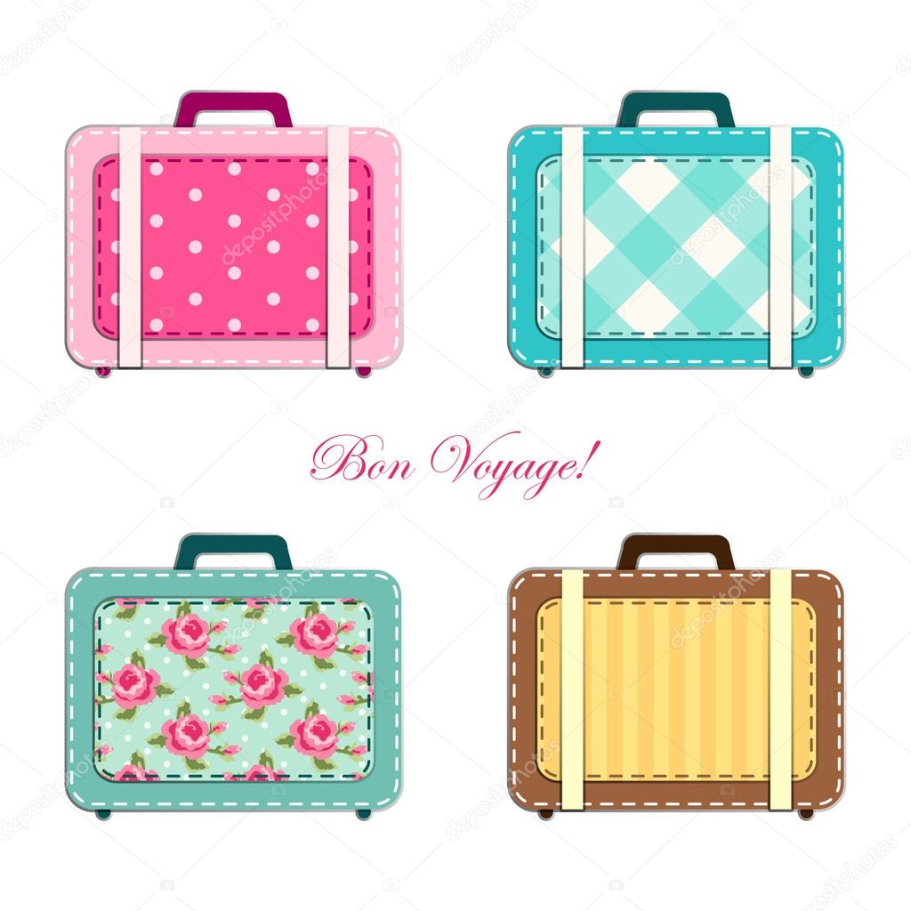 Suitcases as fabric applique