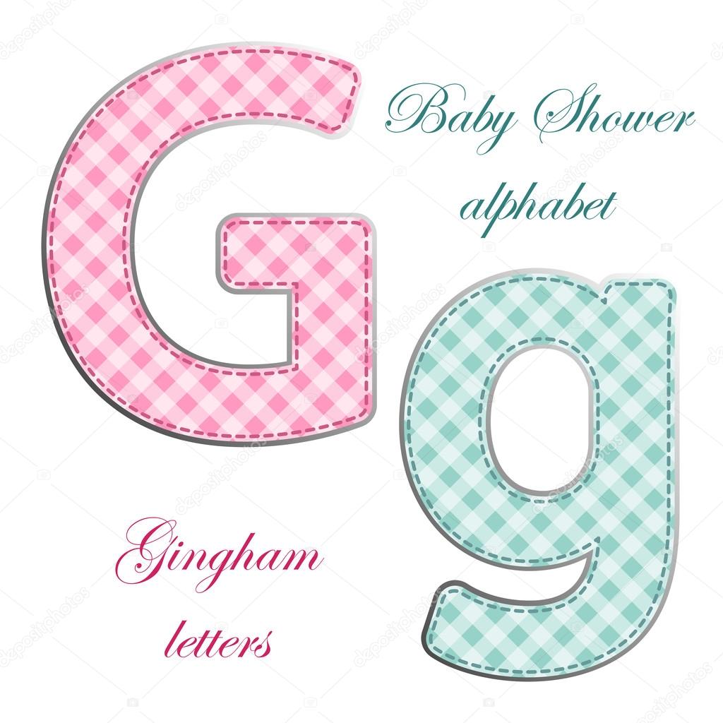 Fabric gingham applique letters Stock Vector by ©IShkrabal 45510023