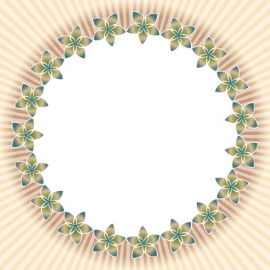 çiçekli yuvarlak çerçeve