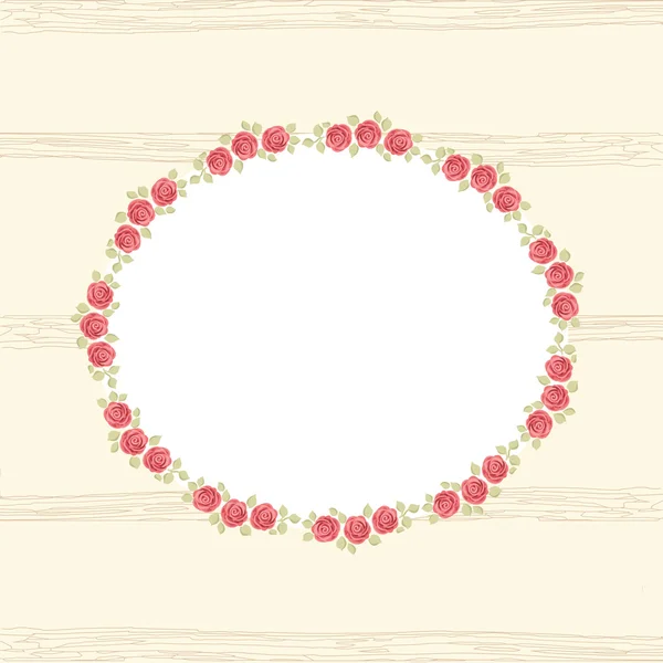 Floral oval frame — Stock Vector