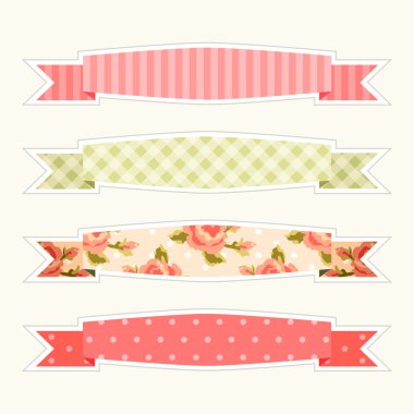 afiş olarak kumaş retro şeritler