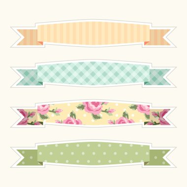 afiş olarak kumaş retro şeritler