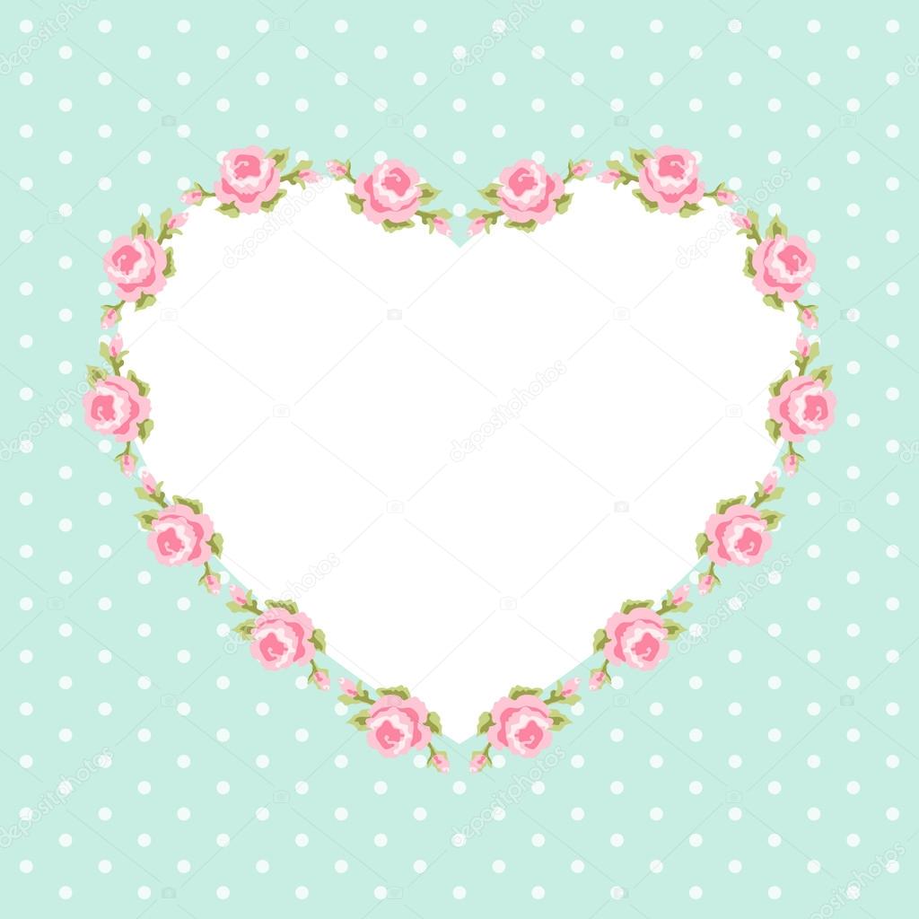 Vintage frame with roses