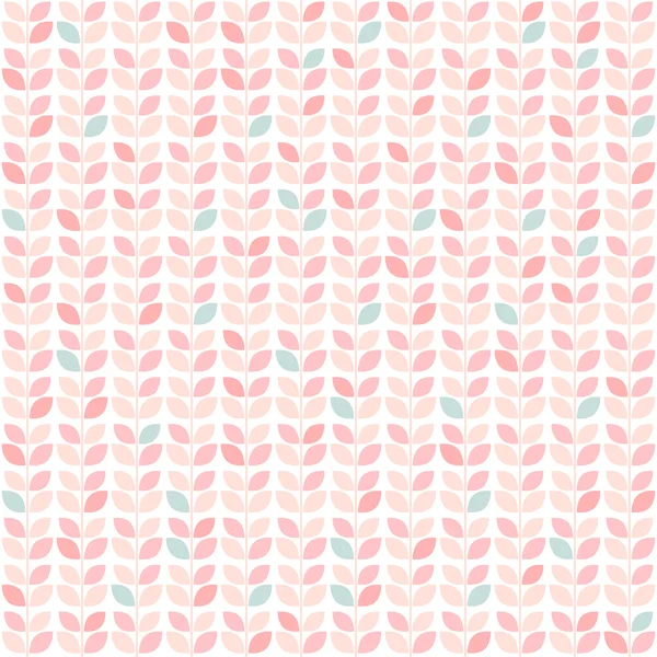 Primitive retro pattern with leaves in pastel colors — Stock Vector