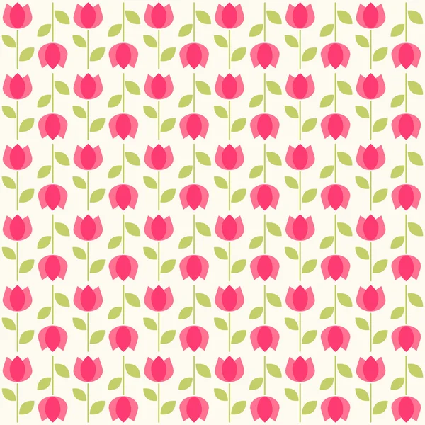 Primitive fundo retro com tulipas bonitos — Vetor de Stock