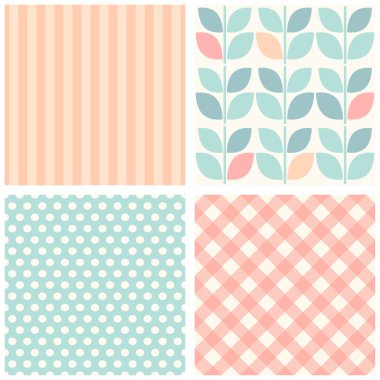 dizi dört cute retro sorunsuz arka planlar