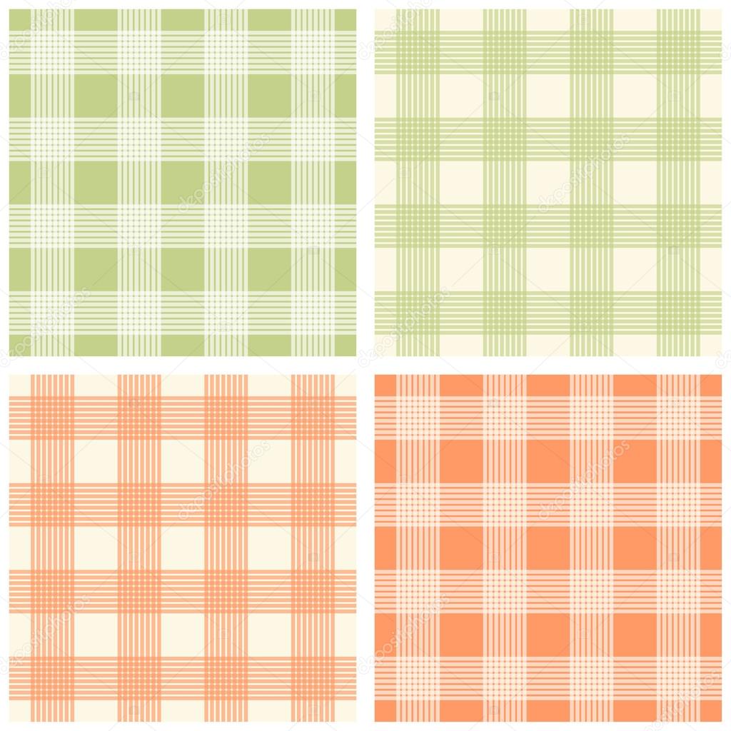 Set of four seamless retro gingham patterns