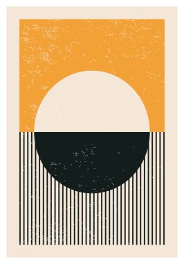 En az 20 'lik geometrik tasarım posteri, ilkel şekilli vektör şablonu