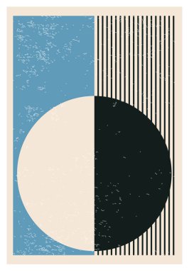 En az 20 'lik geometrik tasarım posteri, ilkel şekilli vektör şablonu