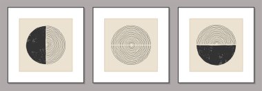 Soyut yaratıcı asgari sanatsal el çizimi kompozisyonların moda kümesi