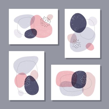 Soyut organik şekilli minimalist posterler.