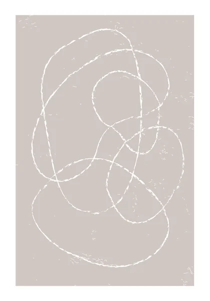 Moderna estética abstracta creativa minimalista artística dibujada a mano composición — Vector de stock