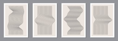 Soyut estetik minimalist sanatsal geometrik kompozisyon seti