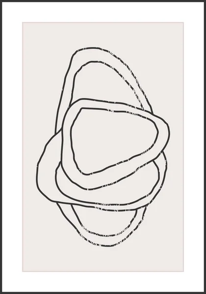 トレンディーな抽象的な美的創造的なミニマリストの芸術的な手描きの組成 — ストックベクタ