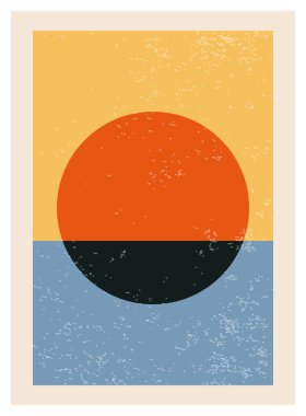 En az 20 'lik geometrik tasarım posteri, ilkel şekilli vektör şablonu