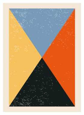 En az 20 'lik geometrik tasarım posteri, ilkel şekilli vektör şablonu