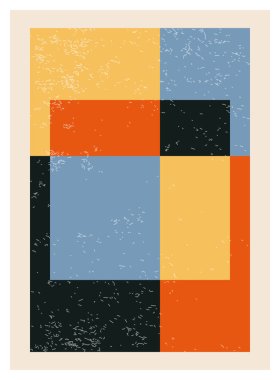 En az 20 'lik geometrik tasarım posteri, ilkel şekilli vektör şablonu