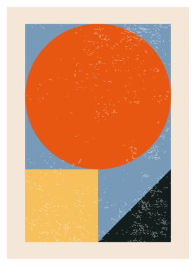 En az 20 'lik geometrik tasarım posteri, ilkel şekilli vektör şablonu