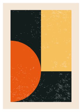 En az 20 'lik geometrik tasarım posteri, ilkel şekilli vektör şablonu