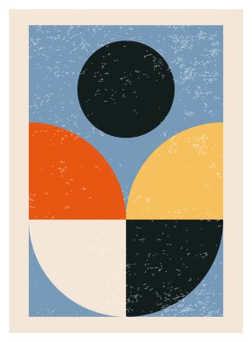 En az 20 'lik geometrik tasarım posteri, ilkel şekilli vektör şablonu