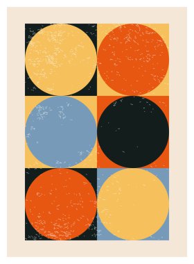 En az 20 'lik geometrik tasarım posteri, ilkel şekilli vektör şablonu