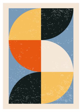 En az 20 'lik geometrik tasarım posteri, ilkel şekilli vektör şablonu